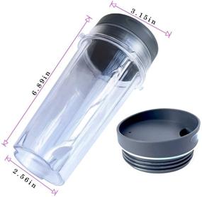 img 1 attached to 16oz Ninja Blender Cup Set with Lids - Replacement Parts for 🥤 Single Serve Blenders: BL770, BL780, BL660, BL740, BL810 - Nutri Ninja Series Blenders (2-pack)