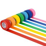 🌈 skytogether 7 rolls colored masking tape set - vibrant rainbow painters tape for arts & crafts, 1 inch wide by 16.4 yard pack logo