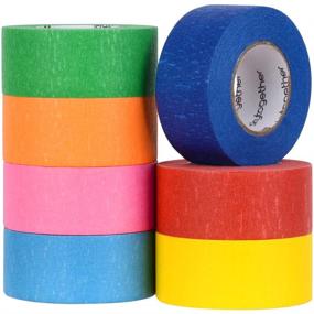 img 3 attached to 🌈 Skytogether 7 Rolls Colored Masking Tape Set - Vibrant Rainbow Painters Tape for Arts & Crafts, 1 inch Wide by 16.4 Yard Pack