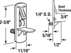 img 1 attached to 🔌 Slide-Co 243423 Peg: Clear, Pack of 6 - Self-Locking Shelf Support Bracket, 1/4" Thickness, Easy Installation with 1/4" Diameter Hole & 3/4" Wooden Shelf Compatibility