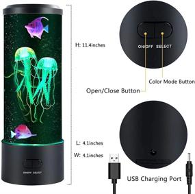 img 3 attached to Kammoy Jellyfish Lamp: An Electric Fish-Inclusive Jellyfish Lava Lamp for Adults, Enhance Your Home Decor with a Color Changing Jellyfish Tank Table Lamp and Room Mood Light