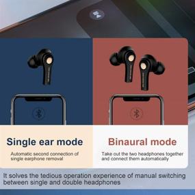 img 3 attached to 🎧 Беспроводные наушники Bluetooth 5.0 с временем воспроизведения 40 часов, беспроводным зарядным кейсом, защитой от воды IP6, управлением кнопками, беспроводными стереонаушниками TWS в ухе с микрофоном для бега, тренировок в зале.