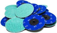 🪓 premium benchmark abrasives: 3" green zirconia quick change sanding discs - 36 grit (25 pack) with r-type backing pad logo