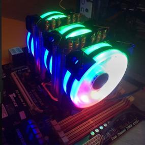 img 1 attached to 💻 Efficient 90mm CPU Cooler: 6 Heatpipe with RGB Fan - LGA 775/115X/1200/1366/2011 Support