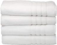 🛀 hotel luxury bamboo-cotton bath towel sheets - mosobam 700 gsm, 35x70, white, set of 4 - quick dry, soft turkish spa-like bathroom sets - oversized extra large body sheet towels - prime bulk clearance logo