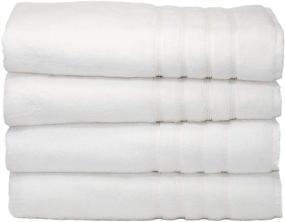 img 4 attached to 🛀 Hotel Luxury Bamboo-Cotton Bath Towel Sheets - MOSOBAM 700 GSM, 35X70, White, Set of 4 - Quick Dry, Soft Turkish Spa-Like Bathroom Sets - Oversized Extra Large Body Sheet Towels - Prime Bulk Clearance