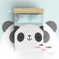 cute panda headshot kids bedding set: t&amp;h home 4-piece full size duvet cover set,100% cotton sheets, soft &amp; breathable! logo