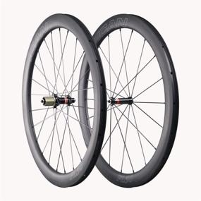 img 4 attached to 🚲 ICAN FL50 Carbon Road Bicycle Wheelset - Clincher Tubeless Ready Rim, Novatec AS511SB/FS522SB Hub, Sapim CX Ray Spokes - Only 1470g (Fast & Light Series)