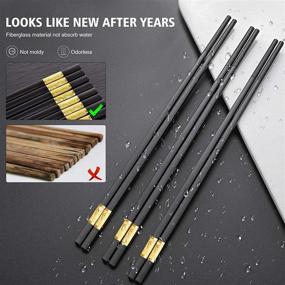 img 1 attached to 🥢 Durable Reusable Chopsticks Set: Dishwasher Safe Fiber Glass Multipack