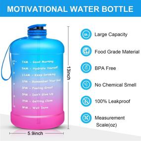 img 3 attached to Favofit Motivational Reusable BPA Free Gradient Kitchen & Dining