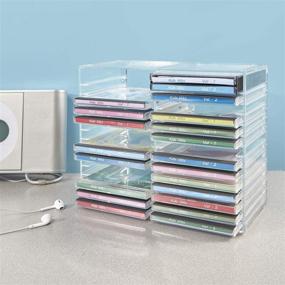 img 1 attached to STORi Clear Plastic CD Holder - Organizes and Holds 30 Standard CD Jewel Cases