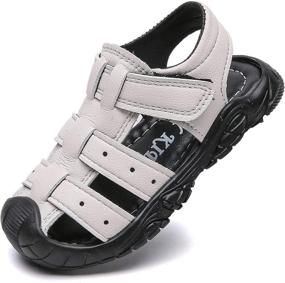 img 3 attached to Komfyea Toddler Sandals: Premium Leather Outdoor Boys' Shoes for All-Day Comfort