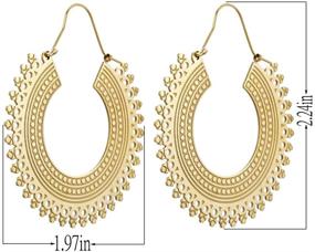 img 2 attached to 👑 14K Gold Plated Lightweight Large Hoop Earrings for Women and Girls - Cddos