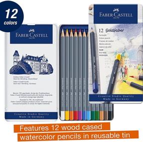 img 3 attached to 🖌️ Faber-Castell Creative Studio Goldfaber Aqua Watercolor Pencils - Multicolor (12 Colors) in a Tin