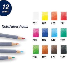 img 2 attached to 🖌️ Faber-Castell Creative Studio Goldfaber Aqua Watercolor Pencils - Multicolor (12 Colors) in a Tin