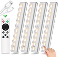 🔆 wireless under cabinet lighting remote control rechargeable led closet light dimmable under counter light nightlight bar with timer for kitchen shelf hallway stairs, multiple colors - 4 pack by szokled logo