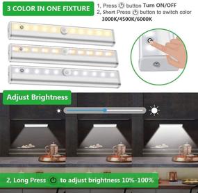 img 1 attached to 🔆 Wireless Under Cabinet Lighting Remote Control Rechargeable LED Closet Light Dimmable Under Counter Light Nightlight Bar with Timer for Kitchen Shelf Hallway Stairs, Multiple Colors - 4 Pack by SZOKLED