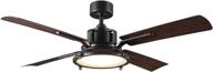🌀 nautilus 56in oil rubbed bronze dark walnut indoor and outdoor smart ceiling fan with 4-blade design, 3000k led light kit, remote control logo