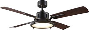 img 4 attached to 🌀 Nautilus 56in Oil Rubbed Bronze Dark Walnut Indoor and Outdoor Smart Ceiling Fan with 4-Blade Design, 3000K LED Light Kit, Remote Control