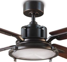 img 1 attached to 🌀 Nautilus 56in Oil Rubbed Bronze Dark Walnut Indoor and Outdoor Smart Ceiling Fan with 4-Blade Design, 3000K LED Light Kit, Remote Control