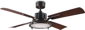 img 2 attached to 🌀 Nautilus 56in Oil Rubbed Bronze Dark Walnut Indoor and Outdoor Smart Ceiling Fan with 4-Blade Design, 3000K LED Light Kit, Remote Control