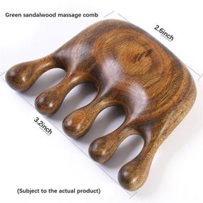 img 3 attached to 🐙 Organic Green Sandalwood Wide Tooth Combs - Scalp Massage, No Static, Detangling Comb, Wooden Hair Comb for Men and Women (Octopus Design)