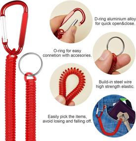 img 1 attached to Multicolor Fishing Lanyard Spring Coil Keychain: Retractable Coiled Tether for Boating & Safety