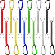 multicolor fishing lanyard spring coil keychain: retractable coiled tether for boating & safety логотип