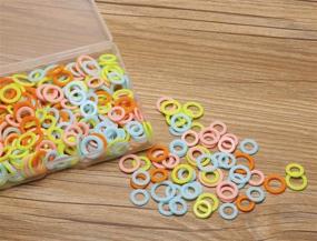 img 1 attached to 🌈 Colorful Set of 300 Mini Skater Knitting Marker Round Rings: 3 Sizes included