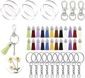 img 4 attached to 🔑 DIY Acrylic Keychain Blanks Kit - Transparent Circle Disks and Tassel Pendant, Perfect for Crafts and Projects (20 Pack)