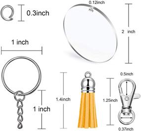 img 3 attached to 🔑 DIY Acrylic Keychain Blanks Kit - Transparent Circle Disks and Tassel Pendant, Perfect for Crafts and Projects (20 Pack)