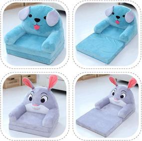 img 3 attached to 🛋️ Fivtyily Cute Cartoon Kids Sofa Chair: Soft Plush Toddler Armchair for Living Room & Bedroom (Light Blue) - Toddler Furniture for Ultimate Comfort and Style