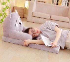 img 1 attached to 🛋️ Fivtyily Cute Cartoon Kids Sofa Chair: Soft Plush Toddler Armchair for Living Room & Bedroom (Light Blue) - Toddler Furniture for Ultimate Comfort and Style