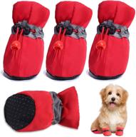 🐾 hoolava dog shoes: winter boots for small medium dogs and puppies - paw protector with reflective straps, non-slip dog booties (4pcs) логотип