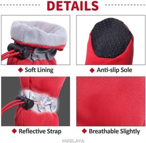 img 1 attached to 🐾 Hoolava Dog Shoes: Winter Boots for Small Medium Dogs and Puppies - Paw Protector with Reflective Straps, Non-Slip Dog Booties (4PCs)