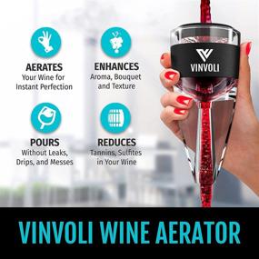 img 3 attached to 🍷 VINVOLI Wine Aerator - Premium Red Wine Aerator Decanter with Exclusive Triple-Stage Aeration, Pourer, Wine Sediment Filter - Exceptional Quality and Convenience for Wine Enthusiasts, Waitstaff, and Sommeliers