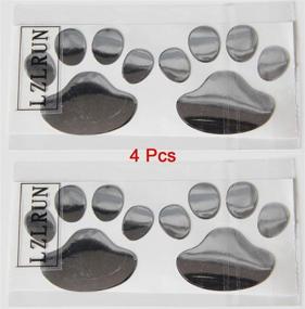 img 2 attached to Наклейка на автомобиль 3D Chrome Dog Paw Footprint Sticker Decal LZLRUN: стильные серебряные элементы декора автомобиля со знаком лапки собаки.