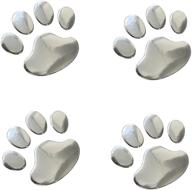 🐾 lzlrun 3d chrome dog paw footprint sticker decal: stylish silver auto car emblem decoration logo