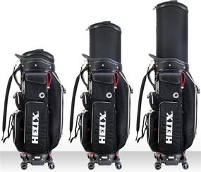 img 2 attached to 👜 Helix-Golf Easy Carry Golf Cart Bag with Retractable Club Holder, Locking Wheels and Integrated Handgrip