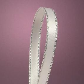 img 3 attached to Premium White Satin Ribbon with Elegant Silver Border - 1/4 X 50Yd, High-Quality Craft Ribbon