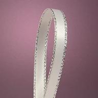 premium white satin ribbon with elegant silver border - 1/4 x 50yd, high-quality craft ribbon logo