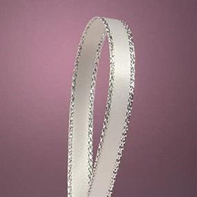 img 4 attached to Premium White Satin Ribbon with Elegant Silver Border - 1/4 X 50Yd, High-Quality Craft Ribbon