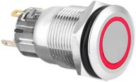 🚗 esupport stainless steel 12v 5a car auto boat red angel eye led light lamp metal push button rocker toggle switch on off - versatile and durable control switch for various applications logo