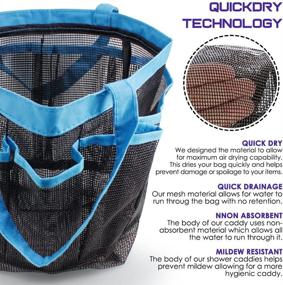img 1 attached to Convenient YuCool 2 Pack Portable Mesh Shower Caddy-Blue: Organize Your Shower Essentials On-The-Go!