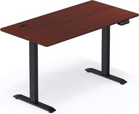 img 4 attached to 🖥️ SHW 55-Inch Large Electric Height Adjustable Standing Desk, 55 x 28 Inches, Cherry Wood