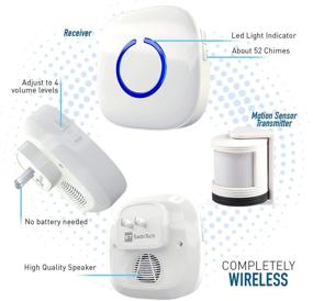 img 2 attached to 🔒 Enhanced Security with Starpoint Wireless Driveway Alarms - Motion Detector Alarm System: Outdoor Motion Sensor, 52 Door Chime, 4 Loud Levels, LED - Base Starter Kit (1 Receiver + 1 Mini Wireless Motion Sensor Alarm), White