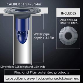 img 3 attached to 🚿 Ultimate Shower Floor Drain Backflow Preventer with One-Way Drain Valve, Magnetic Core & Oversized Plug (2-3.9in hole) - Perfect for Tube Depth 2.56-4.13in (Caliber 2-3.9in, Depth 3.15in)