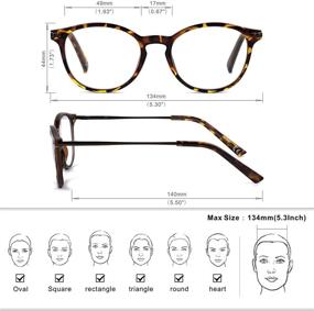 img 3 attached to 👓 Blue Light Blocking Progressive Multifocus Reading Glasses for Women Men, MIssfive Multifocal Reader with Metal Frame and Spring Hinges (Tortoiseshell, 2.0X)