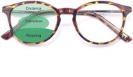 👓 blue light blocking progressive multifocus reading glasses for women men, missfive multifocal reader with metal frame and spring hinges (tortoiseshell, 2.0x) logo