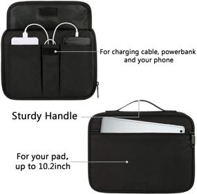 img 2 attached to Matein Waterproof Portable Double Layer Electronics Organizer for Travel with Cable Storage Bag for Chargers, Power Banks, iPhones, Tablets, and More - Black